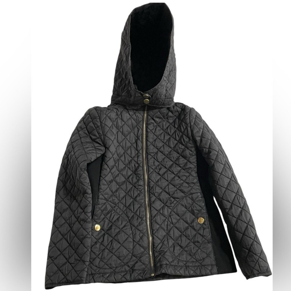 Copper Key Quilted Puffer Hooded‎ Jacket Black 6/6X Removable Hood Coat